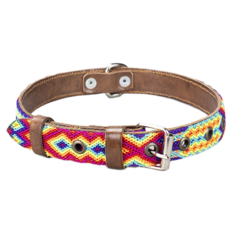
            
                Load image into Gallery viewer, ventura dog collar yellow,red and blue front view
            
        