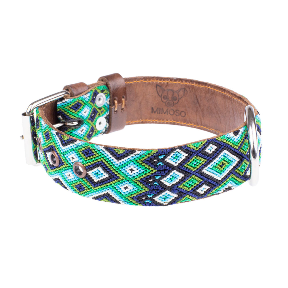 Artisan Dog Collar, Verdi width 3.5cm